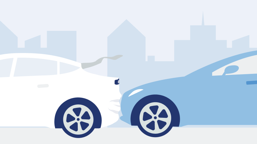 自動車に追突するイラスト