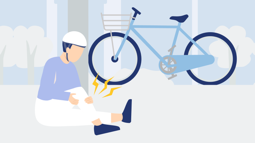 子供が自転車運転中にケガをしたイラスト