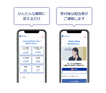かんたんな質問に答えるだけ 受付後は担当者がご連絡します