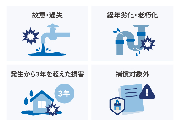 火災保険では補償されない水漏れの例