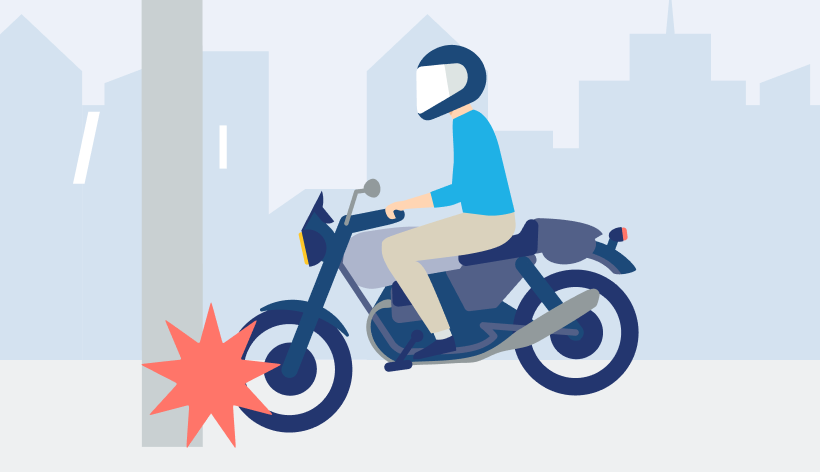 自損事故のイラスト