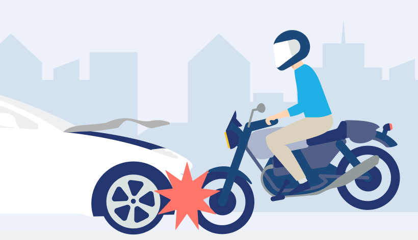 車に衝突するイラスト